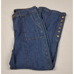 Mod X Women's Blue Jeans Wide Leg Side Buttons Size 4